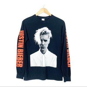 Vintage Justin Bieber Y2k Purpose Tour Long Sleeve T-Shirt Size Small